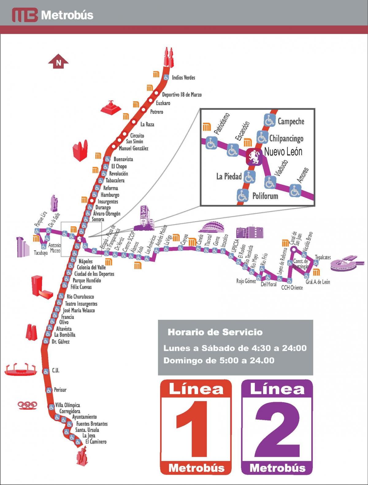 peta metrobus Mexico City