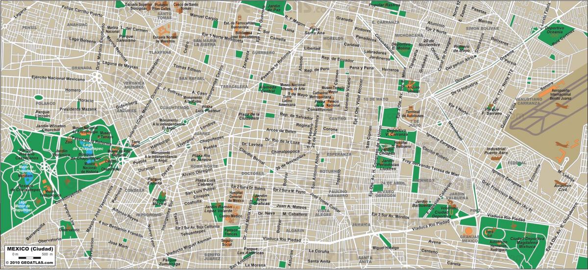 Mexico City peta jalan