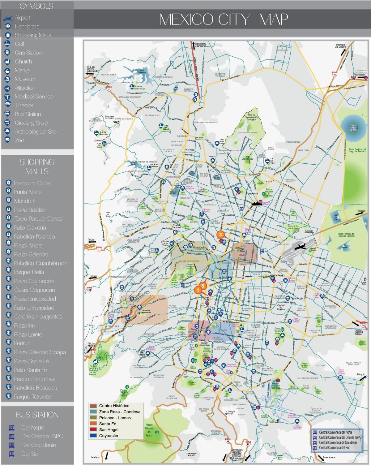 peta Bandar Mexico tarikan pelancong
