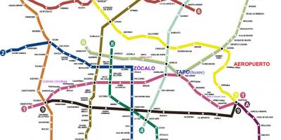 Mexico City peta kereta api