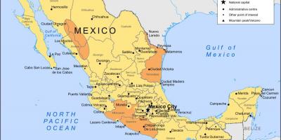 Peta Bandar Mexico dan kawasan sekitarnya