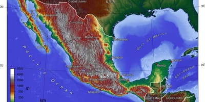 Mexico City peta topografi
